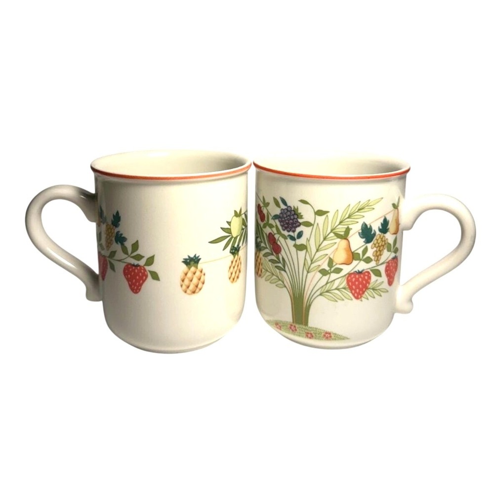 Villeroy & Boch Bon Appetit Appetito Mug 748872 RARE Red Border Fruit Coffee Mug